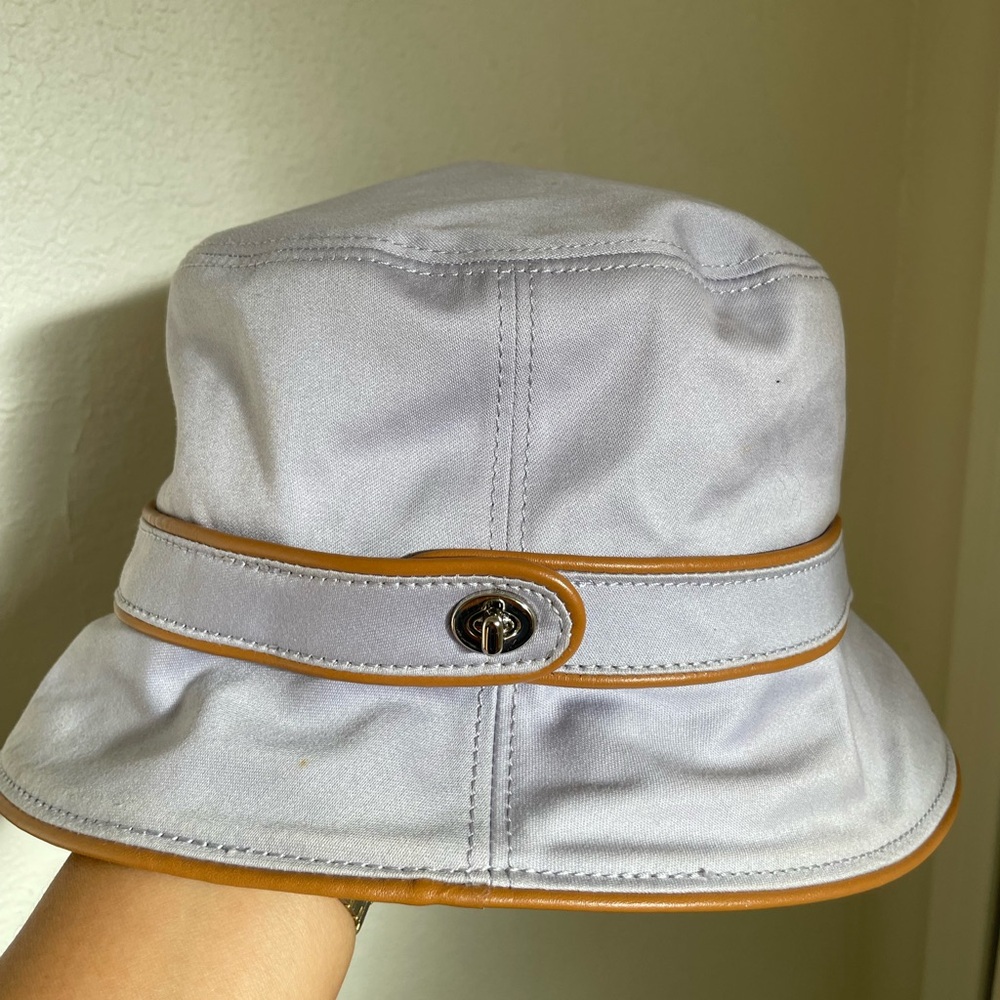 COACH Bucket Hat with Tan Leather Trim M/L